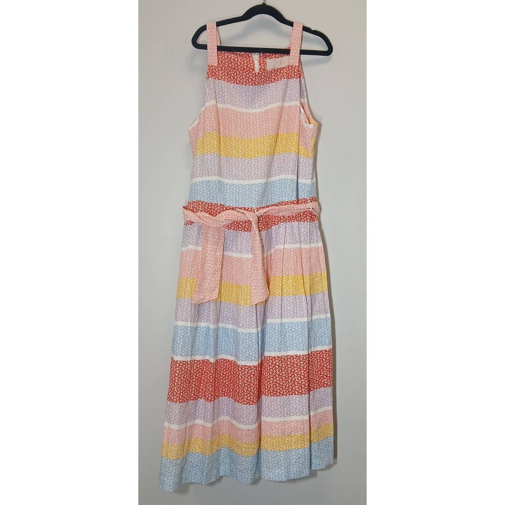Gal meets glam womens size 8 midi linen long dress square neck sundress yellow